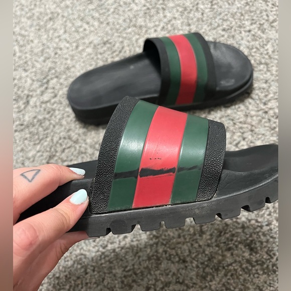 Gucci Men Slides with Red and Green Stripes - Picture 14 of 16